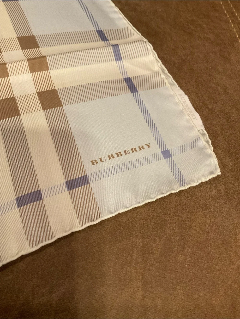 Vintage Burberry Silk Blue Scarf